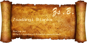 Zsadányi Bianka névjegykártya